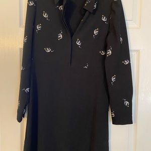 Adorable black and embroidered shirt dress from Saks